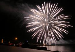 Fireworks on the sea